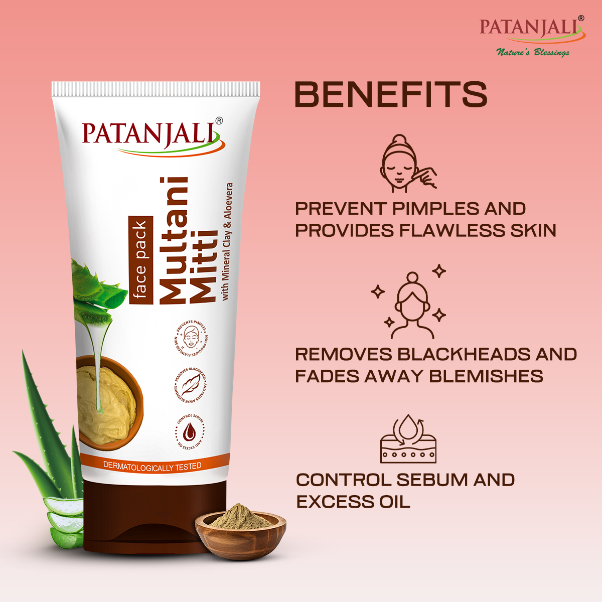 Patanjali Multani Mitti Face Pack – 100 g - Image 2