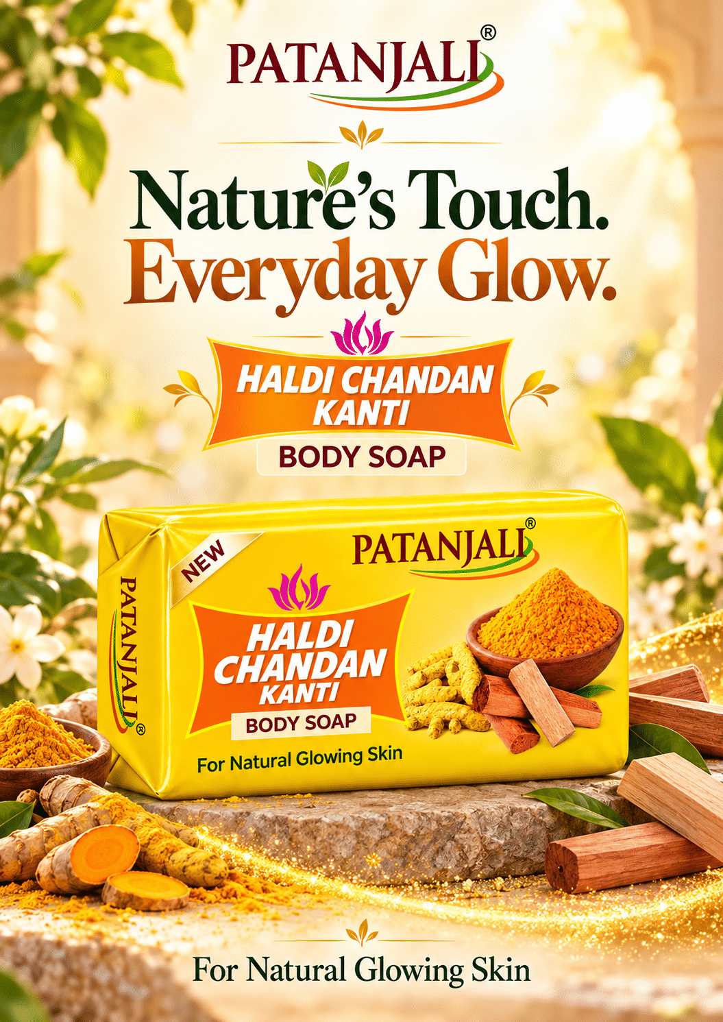 Patanjali Haldi Chandan Kanti Body Soap 400 GM ( 100 gm X 4 Pcs) - Image 2