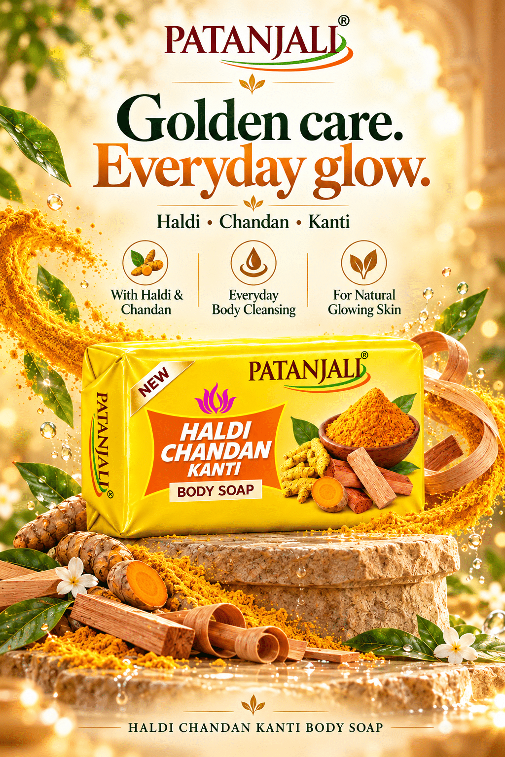Patanjali Haldi Chandan Kanti Body Soap 400 GM ( 100 gm X 4 Pcs) - Image 4
